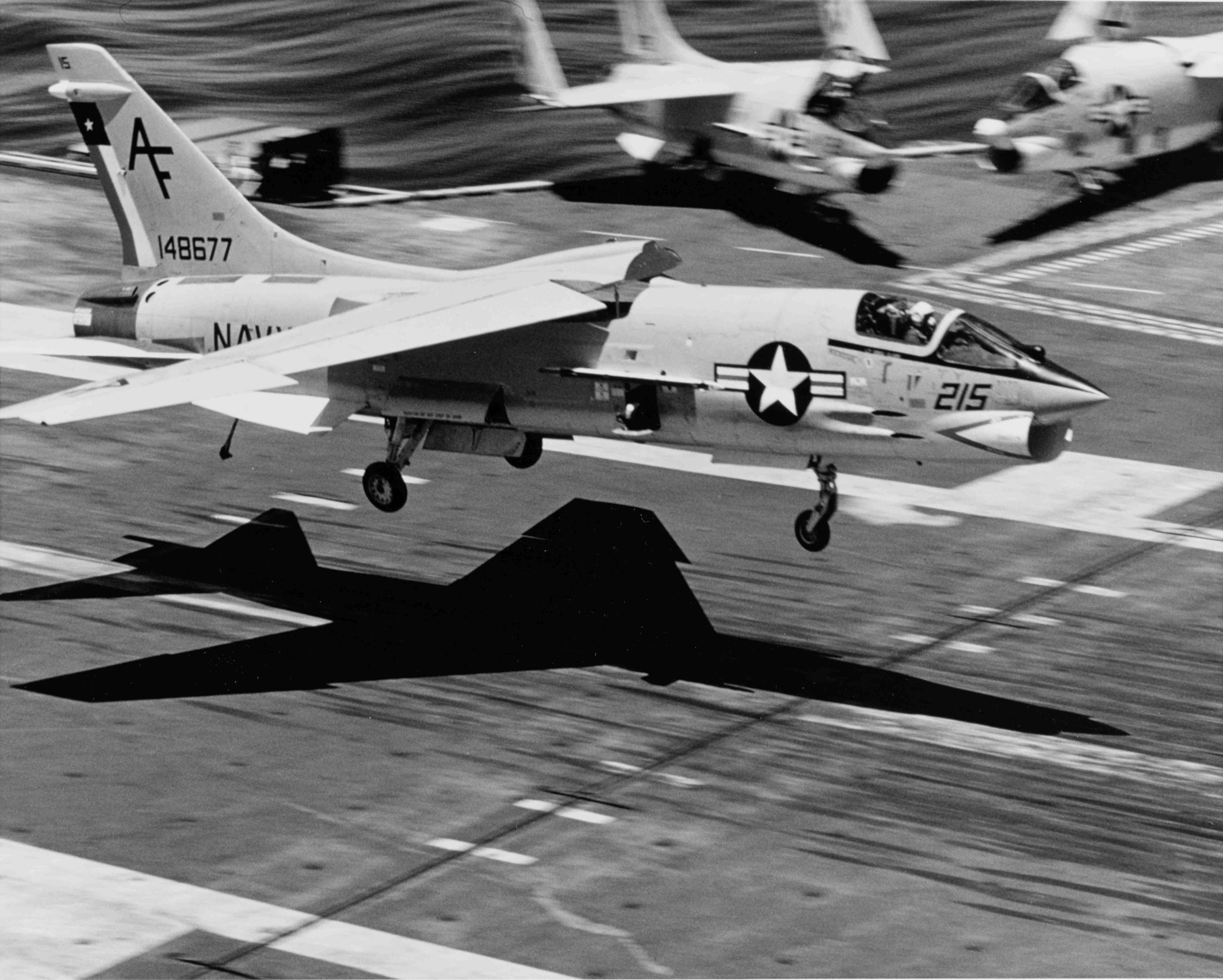 F 8 coming aboard USS Kennedy CVA 67 in 1971 credit NARA K 90599 scaled