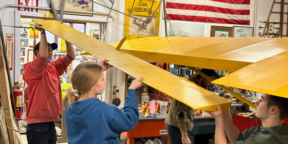 Members of the Old Rhinebeck Aerodomes Youth Aviation Program